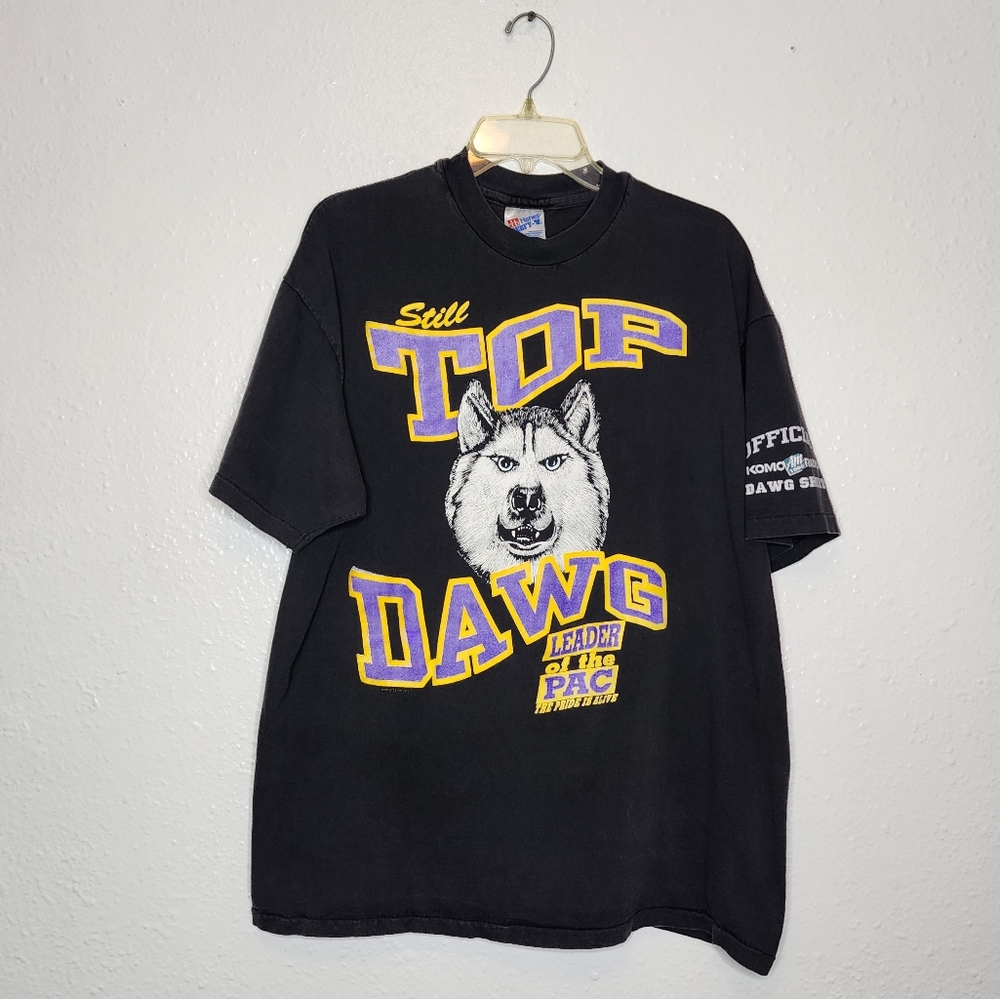 Vintage Hanes Official Dawg Leader of the Pack Black Pueple Shirt Size XL